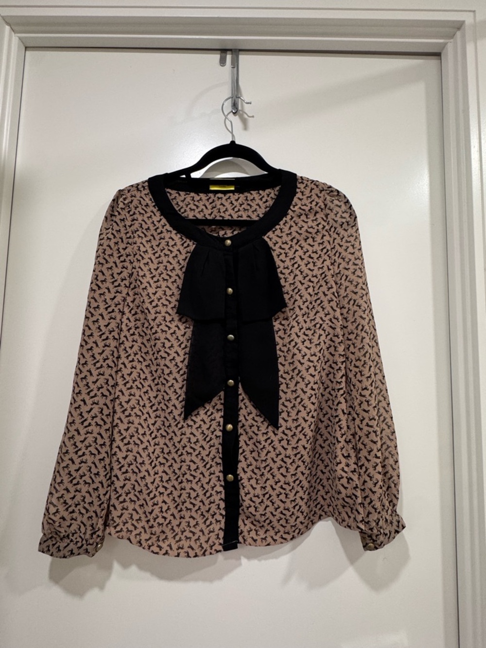 Max C London: Pony print Bow Front Blouse